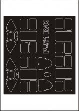 P-51B Mustang Canopy Paint Masks 1/32 Montex Trumpeter