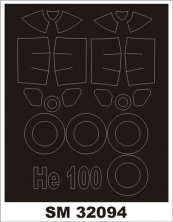 1/32 Heinkel He-100D interior and exterior canopy masks