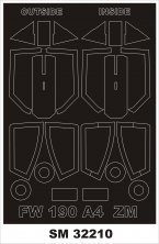 1/32 Focke-Wulf Fw-190A-4 wheels and canopy frame paint mask