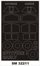 1/32 Supermarine Spitfire Mk.I Early wheels and canopy mask