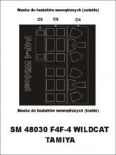 Masques peinture F4F-4 Wildcat 1/48 Montex pour Tamiya