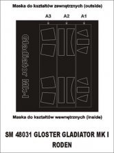 Canopy Frame Paint Masks Gloster Gladiator Mk.I 1/48