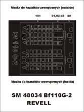 Canopy Frame Paint Masks Bf-110G-2 1/48 Montex