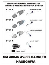 Montex 1/48 AV-8B Harrier Masques Vernis Cadre Habitacle