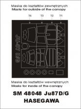 Masques peinture Junkers Ju-87D/G Stuka 1/48 Hasegawa