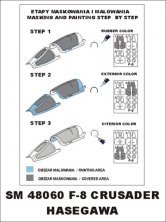 F-8E Crusader Canopy Frame Paint Masks 1/48 Montex