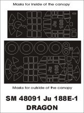 Masques peinture verri�re Ju-188E-1 1/48 Montex