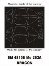 Masque Montex Me-262A 1/48 cadre verri�re Dragon Drami
