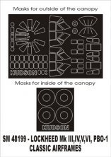 Montex Lackiermasken Kabinenfenster Hudson 1/48
