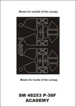 Montex Masken Canopy P-38F 1/48 Academy Innen Au�en