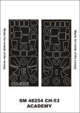 CH-53 Canopy Frame Paint Masks 1/48 Montex Academy