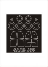 Lackiermasken Saab J-35 Draken 1/48 Montex