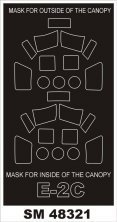 E-2C Hawkeye Canopy Frame Paint Masks 1/48 Kinetic