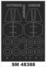 Montex 1/48 Jaguar A Rahmen Lackiermasken Innen/Au�en