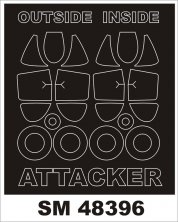 1/48 Supermarine Attacker FB.2 canopy masks (for Trumpeter)