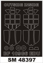 1/48 Messerschmitt Bf 109G-6 canopy masks (for Eduard)