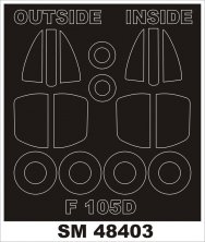 1/48 Republic F-105D Thunderchief canopy masks (for Hobby Boss)