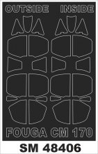 1/48 Fouga CM.170 Magister Canopy masks (for Kinetic)