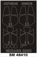 1/48 Dassault Mirage 2000 Canopy masks (For Kinetic)