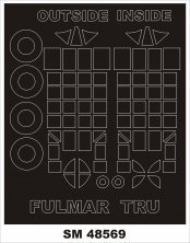 1/48 Fairey Fulmar canopy frame paint mask inside and outside