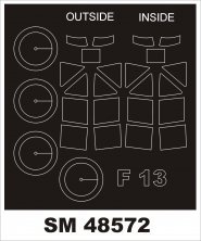 1/48 Junkers F-13 inside and outside mask for Miniart