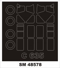 1/48 Caudron C.635 wheels and canopy frame paint mask
