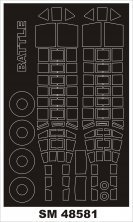 1/48 Fairey Battle for Trumpeter canopy frame paint mask