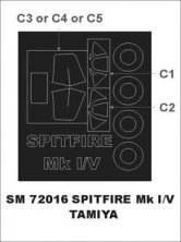 Montex Masken Rahmen Canopy Spitfire Mk.I/Mk.V 1/72