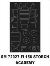 Montex 1/72 Fieseler Fi-156C Storch Kabinendach-Rahmen Maske