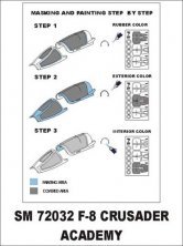 Farbmaske Kabine F-8E Crusader 1/72 Montex