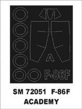 Montex 1/72 Maskierfolie F-86E Kanopierahmen Au�enseite