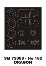 Montex 1/72 He-162 Canopy Frame Paint Mask Outside