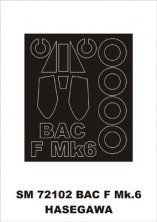 Montex 1/72 BAC/EE Lightning F.6 Canopy Frame Paint Mask
