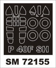 Montex Canopy Frame Paint Mask P-40F 1/72