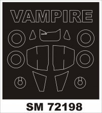 Montex 1/72 Canopy Frame Paint Mask Vampire T.11