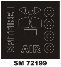 Montex 1/72 Spitfire Mk.I Canopy Frame Paint Mask Airfix