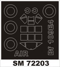 Montex 1/72 Bf-109E-4 Canopy Frame Paint Mask Airfix