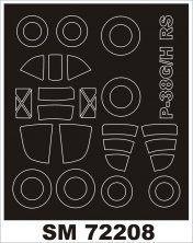 Paint Mask Canopy Frame P-38 Lightning 1/72 Montex
