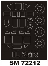 Montex 1/72 Canopy Frame Paint Mask Il-2M3 Tamiya