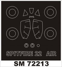 Montex 1/72 Spitfire Mk.22 Canopy Frame Paint Mask