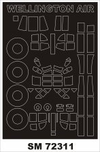 1/72 Vickers Wellington Mk.IA/C 1 canopy masks