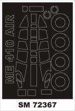 1/72 Messerschmitt Me-410A-1/U-2 outside mask for Airfix