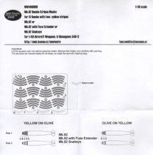 1/48 Masks for Mk.82 Bombs Stripes 'two yellow stripes'