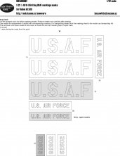 1/32 Mask L-19/O-1 Bird Dog USAF markings