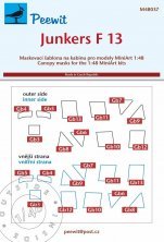1/48 Canopy mask Junkers F 13 for Miniart