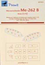 1/72 Canopy mask Messerschmitt Me-262B