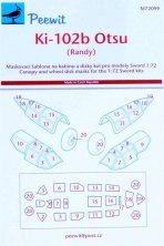 1/72 Canopy mask Ki-102b Otsu