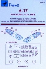 1/72 Canopy mask A-17/Nomad Mk.I