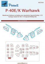 1/72 Canopy mask P-40E/K Warhawk