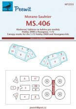 1/72 Canopy mask Morane-Saulnier MS.406